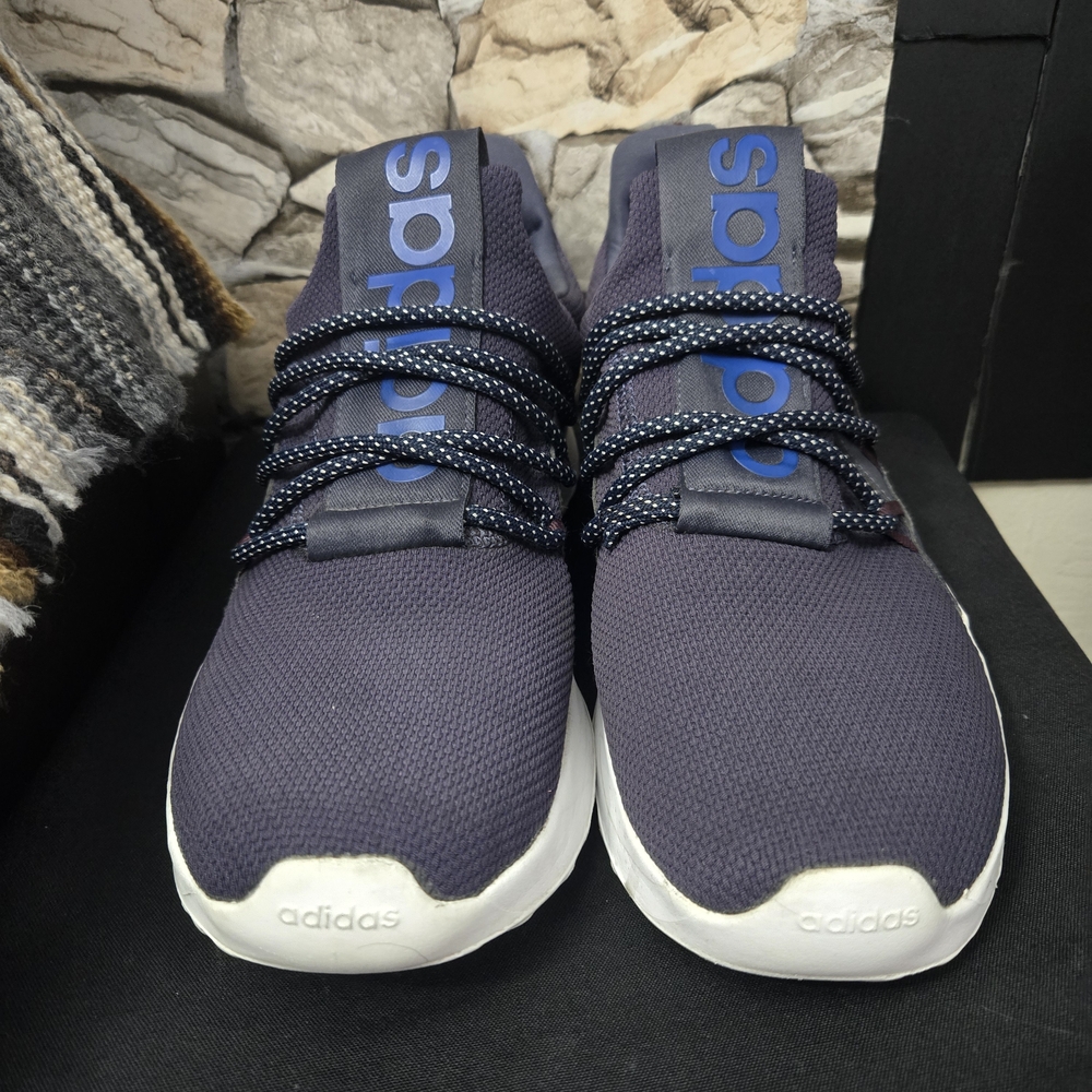 Adidas Men's Navy and White Sneakers
